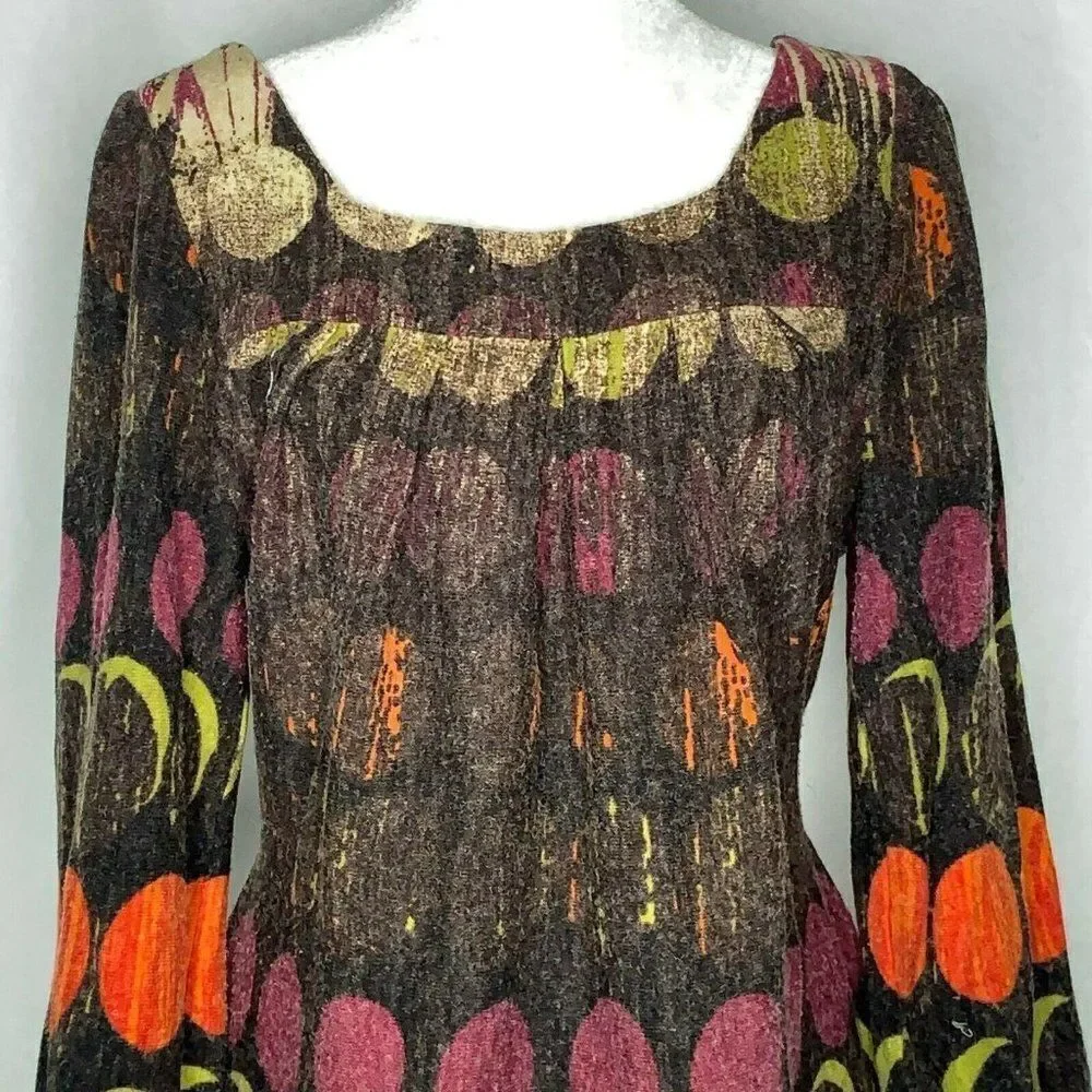 Axyeh Anthropologie Sweater Dress M Dots Mod Retro - Picture 2 of 5